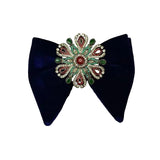 Grand Nœud Papillon Bleu Marin Velours Cristal Fait Main - Cachemire – Nœuds Papillon | lasanderss.store