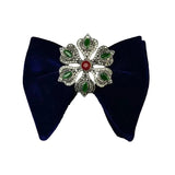 Grand Nœud Papillon Bleu Marin Velours Cristal Fait Main - Cachemire – Nœuds Papillon | lasanderss.store