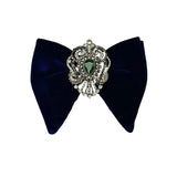 Grand Nœud Papillon Bleu Marin Velours Cristal Fait Main - Cachemire – Nœuds Papillon | lasanderss.store