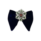 Grand Nœud Papillon Bleu Marin Velours Cristal Fait Main - Cachemire – Nœuds Papillon | lasanderss.store
