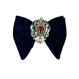 Grand Nœud Papillon Bleu Marin Velours Cristal Fait Main - Cachemire – Nœuds Papillon | lasanderss.store