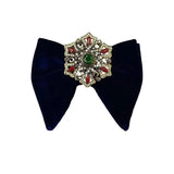 Grand Nœud Papillon Bleu Marin Velours Cristal Fait Main - Cachemire – Nœuds Papillon | lasanderss.store