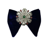 Grand Nœud Papillon Bleu Marin Velours Cristal Fait Main - Cachemire – Nœuds Papillon | lasanderss.store