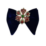 Grand Nœud Papillon Bleu Marin Velours Cristal Fait Main - Cachemire – Nœuds Papillon | lasanderss.store