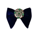 Grand Nœud Papillon Bleu Marin Velours Cristal Fait Main - Cachemire – Nœuds Papillon | lasanderss.store