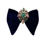 Grand Nœud Papillon Bleu Marin Velours Cristal Fait Main - Cachemire – Nœuds Papillon | lasanderss.store