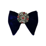 Grand Nœud Papillon Bleu Marin Velours Cristal Fait Main - Cachemire – Nœuds Papillon | lasanderss.store
