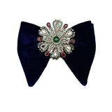Grand Nœud Papillon Bleu Marin Velours Cristal Fait Main - Cachemire – Nœuds Papillon | lasanderss.store