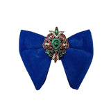 Grand Nœud Papillon Bleu Velours Cristal Fait Main - Cachemire Rétro – Nœuds Papillon | lasanderss.store