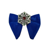 Grand Nœud Papillon Bleu Velours Cristal Fait Main - Cachemire Rétro – Nœuds Papillon | lasanderss.store