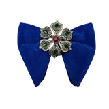 Grand Nœud Papillon Bleu Velours Cristal Fait Main - Cachemire Rétro – Nœuds Papillon | lasanderss.store