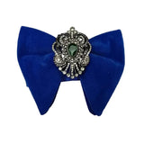 Grand Nœud Papillon Bleu Velours Cristal Fait Main - Cachemire Rétro – Nœuds Papillon | lasanderss.store