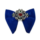 Grand Nœud Papillon Bleu Velours Cristal Fait Main - Cachemire Rétro – Nœuds Papillon | lasanderss.store
