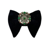 Grand Nœud Papillon Noir Velours Cristal Fait Main - Cachemire Rétro – Nœuds Papillon | lasanderss.store