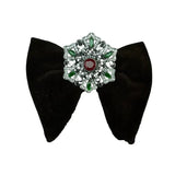 Grand Nœud Papillon Noir Velours Cristal Fait Main - Cachemire Rétro – Nœuds Papillon | lasanderss.store