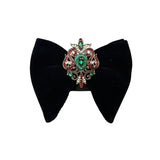 Grand Nœud Papillon Noir Velours Cristal Fait Main - Cachemire Rétro – Nœuds Papillon | lasanderss.store