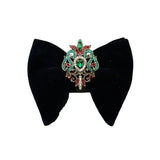 Grand Nœud Papillon Noir Velours Cristal Fait Main - Cachemire Rétro – Nœuds Papillon | lasanderss.store