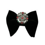Grand Nœud Papillon Noir Velours Cristal Fait Main - Cachemire Rétro – Nœuds Papillon | lasanderss.store