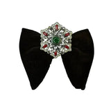 Grand Nœud Papillon Noir Velours Cristal Fait Main - Cachemire Rétro – Nœuds Papillon | lasanderss.store