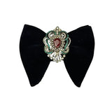 Grand Nœud Papillon Noir Velours Cristal Fait Main - Cachemire Rétro – Nœuds Papillon | lasanderss.store
