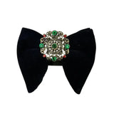Grand Nœud Papillon Noir Velours Cristal Fait Main - Cachemire Rétro – Nœuds Papillon | lasanderss.store