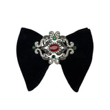 Grand Nœud Papillon Noir Velours Cristal Fait Main - Cachemire Rétro – Nœuds Papillon | lasanderss.store