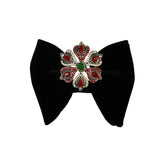 Grand Nœud Papillon Noir Velours Cristal Fait Main - Cachemire Rétro – Nœuds Papillon | lasanderss.store