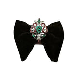 Grand Nœud Papillon Noir Velours Cristal Fait Main - Cachemire Rétro – Nœuds Papillon | lasanderss.store