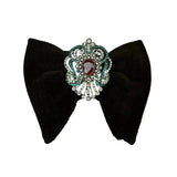 Grand Nœud Papillon Noir Velours Cristal Fait Main - Cachemire Rétro – Nœuds Papillon | lasanderss.store