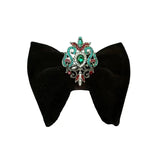Grand Nœud Papillon Noir Velours Cristal Fait Main - Cachemire Rétro – Nœuds Papillon | lasanderss.store