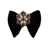 Grand Nœud Papillon Noir Velours Cristal Fait Main - Cachemire Rétro – Nœuds Papillon | lasanderss.store
