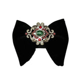 Grand Nœud Papillon Noir Velours Cristal Fait Main - Cachemire Rétro – Nœuds Papillon | lasanderss.store