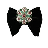 Grand Nœud Papillon Noir Velours Cristal Fait Main - Cachemire Rétro – Nœuds Papillon | lasanderss.store