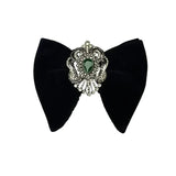 Grand Nœud Papillon Noir Velours Cristal Fait Main - Cachemire Rétro – Nœuds Papillon | lasanderss.store
