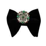 Grand Nœud Papillon Noir Velours Cristal Fait Main - Cachemire Rétro – Nœuds Papillon | lasanderss.store