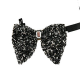 Grand Nœud Papillon Strass Noir Doré - Polyester 11,5x9cm Unisexe – Nœuds Papillon | lasanderss.store