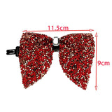 Grand Nœud Papillon Strass Noir Doré - Polyester 11,5x9cm Unisexe – Nœuds Papillon | lasanderss.store