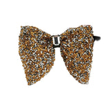 Grand Nœud Papillon Strass Noir Doré - Polyester 11,5x9cm Unisexe – Nœuds Papillon | lasanderss.store