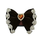 Grand Nœud Papillon Velours Strass Britannique Fait Main - Polyester – Nœuds Papillon | lasanderss.store