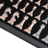 Jeu d'échecs en métal, échiquier en bois d'ébène pliables – Jeu d'échecs | lasanderss.store