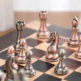 Jeu d'échecs en métal, échiquier en bois d'ébène pliables – Jeu d'échecs | lasanderss.store