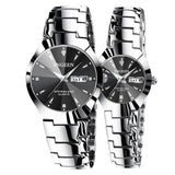 Montre acier tungstène rond pour amoureux – | lasanderss.store