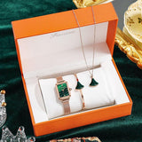 Montre carrée en acier titane Bracelet et collier pour femme – | lasanderss.store