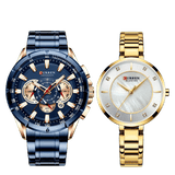 Montre chronographe design élégant acier inoxydable pour couple – | lasanderss.store