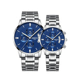 Montre de Couple Chronographe simplement chic en acier inoxydable – | lasanderss.store