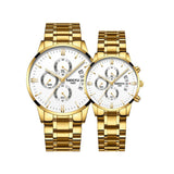 Montre de Couple Chronographe simplement chic en acier inoxydable – | lasanderss.store