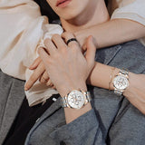 Montre de Couple Chronographe simplement chic en acier inoxydable – | lasanderss.store
