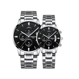 Montre de Couple Chronographe simplement chic en acier inoxydable – | lasanderss.store