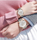 Montre de Couple Chronographe simplement chic en acier inoxydable – | lasanderss.store