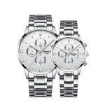 Montre de Couple Chronographe simplement chic en acier inoxydable – | lasanderss.store